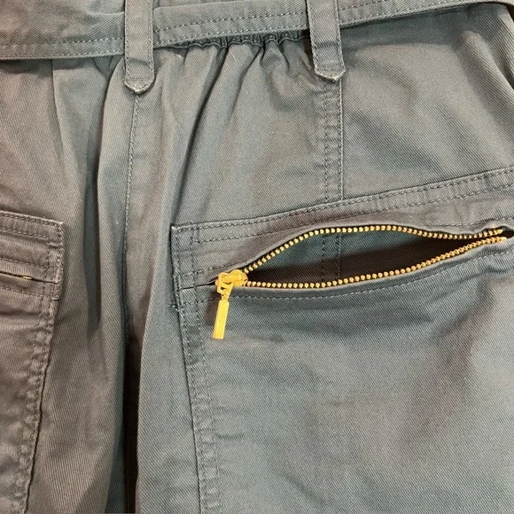 ANTHROPOLOGIE Ellie Belted Utility Pants Embroidered Blue Size 4 - Picture 12 of 16